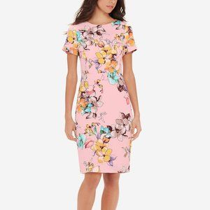 The Limited Pink Floral Sheath Dress Luxe Size 4